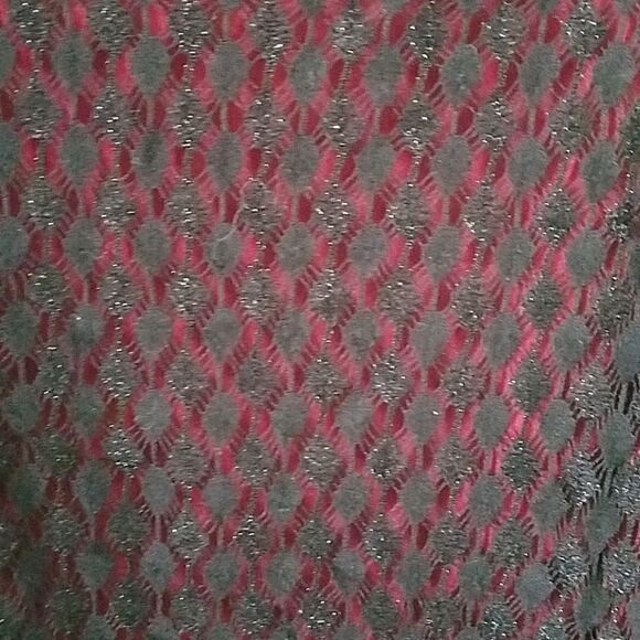 Cement Women’s Spaghetti Strap Maxi Dress Black/Red Lace Formal Evening Size L - Picture 2 of 4